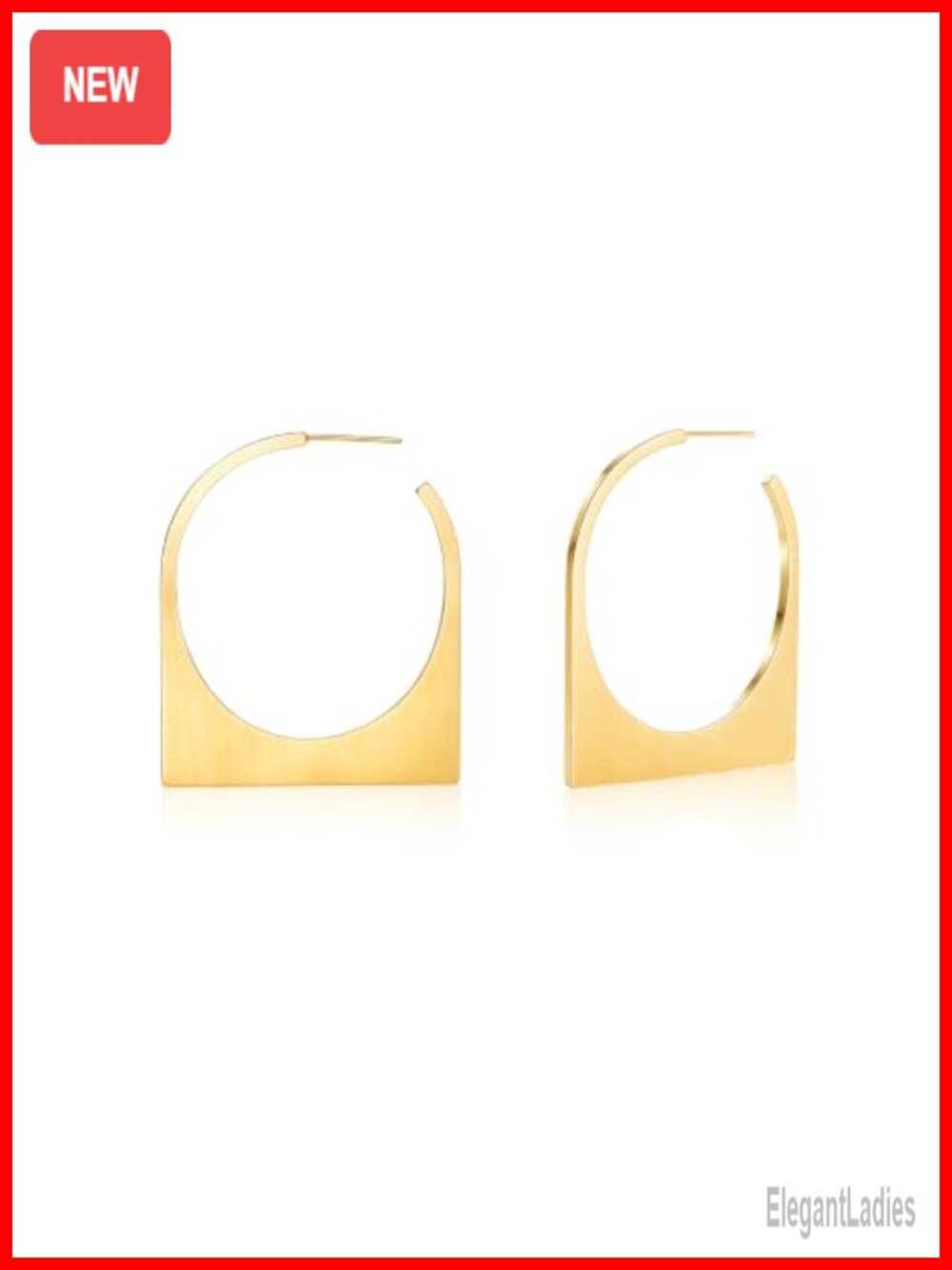 14K Gold Plated Geometric Square Hoop Earrings for Women